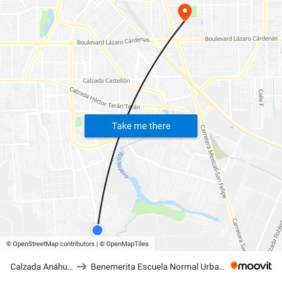 Calzada Anáhuac / Ferrol to Benemerita Escuela Normal Urbana Federal Fronteriza map