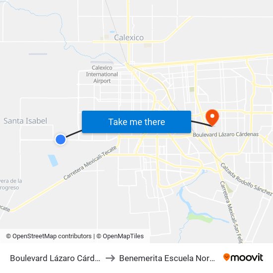 Boulevard Lázaro Cárdenas / Paseo Viñas Del Sol to Benemerita Escuela Normal Urbana Federal Fronteriza map