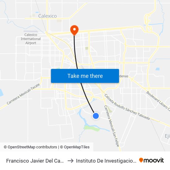 Francisco Javier Del Castillo / Santiago Vidaurri to Instituto De Investigacion Y Desarrollo Educativo map