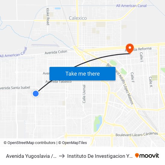 Avenida Yugoslavia / Reforma Agraria to Instituto De Investigacion Y Desarrollo Educativo map