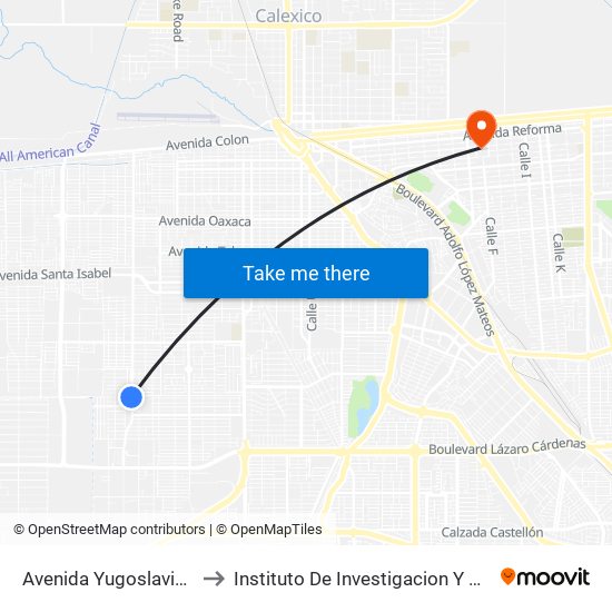 Avenida Yugoslavia / Psicólogos to Instituto De Investigacion Y Desarrollo Educativo map