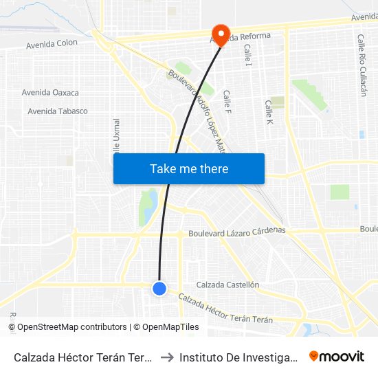 Calzada Héctor Terán Terán / Calzada De Los Monarcas to Instituto De Investigacion Y Desarrollo Educativo map