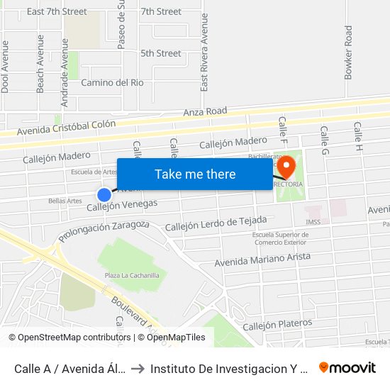Calle A / Avenida Álvaro González to Instituto De Investigacion Y Desarrollo Educativo map