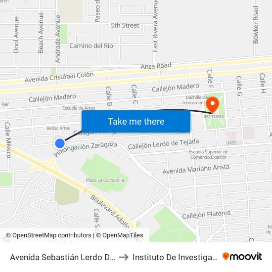 Avenida Sebastián Lerdo De Tejada / Pedro Pérez Y Ramírez to Instituto De Investigacion Y Desarrollo Educativo map