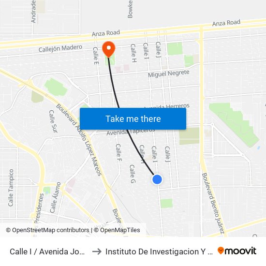 Calle I / Avenida José Sánchez Islas to Instituto De Investigacion Y Desarrollo Educativo map