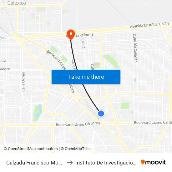 Calzada Francisco Montejano / Martha Weich to Instituto De Investigacion Y Desarrollo Educativo map