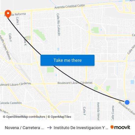 Novena / Carretera González Ortega to Instituto De Investigacion Y Desarrollo Educativo map