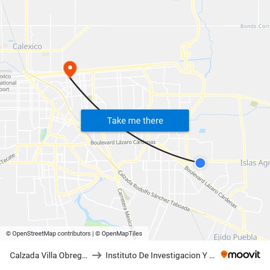 Calzada Villa Obregón / Río Congo to Instituto De Investigacion Y Desarrollo Educativo map