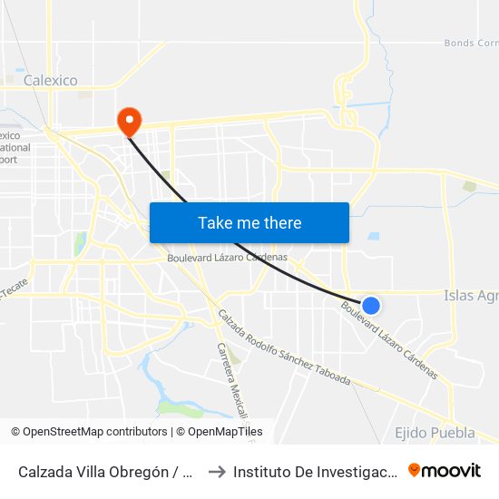 Calzada Villa Obregón / Villa De Moctezuma Poniente to Instituto De Investigacion Y Desarrollo Educativo map