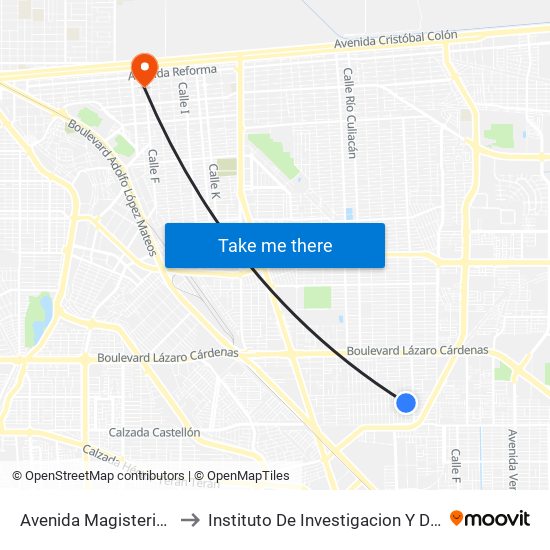 Avenida Magisterio / 8 De Mayo to Instituto De Investigacion Y Desarrollo Educativo map
