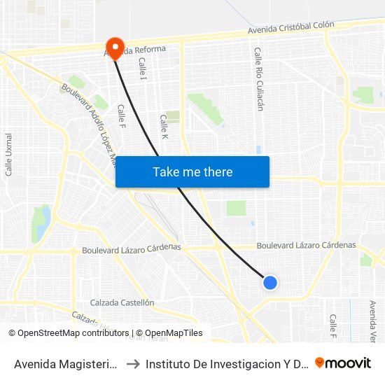 Avenida Magisterio / 1 De Mayo to Instituto De Investigacion Y Desarrollo Educativo map