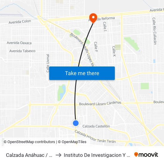 Calzada Anáhuac / Angel Vásquez to Instituto De Investigacion Y Desarrollo Educativo map