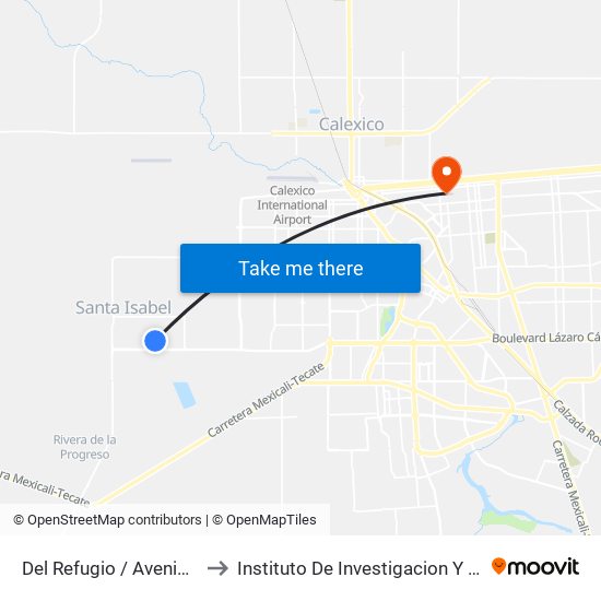 Del Refugio / Avenida San Cristóbal to Instituto De Investigacion Y Desarrollo Educativo map