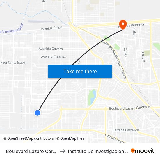 Boulevard Lázaro Cárdenas / Río Danubio to Instituto De Investigacion Y Desarrollo Educativo map