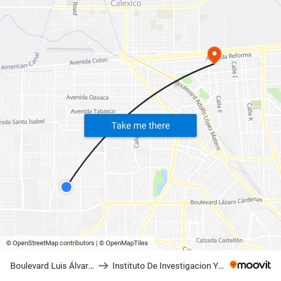 Boulevard Luis Álvarez / Universidad to Instituto De Investigacion Y Desarrollo Educativo map