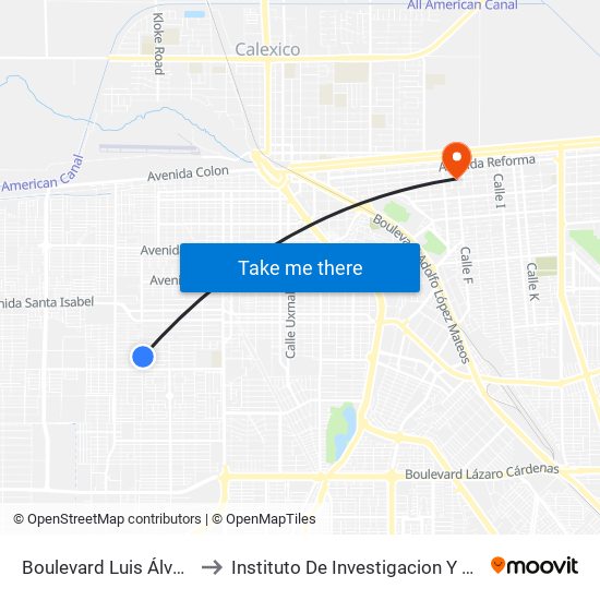 Boulevard Luis Álvarez / Australia to Instituto De Investigacion Y Desarrollo Educativo map