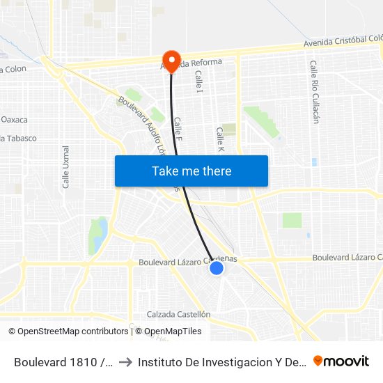 Boulevard 1810 / Calle 1810 to Instituto De Investigacion Y Desarrollo Educativo map
