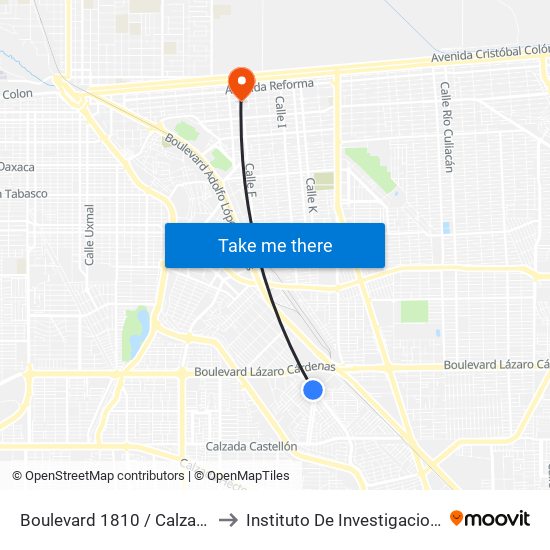 Boulevard 1810 / Calzada San Miguel El Grande to Instituto De Investigacion Y Desarrollo Educativo map