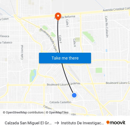 Calzada San Miguel El Grande / Avenida Niños Héroes to Instituto De Investigacion Y Desarrollo Educativo map