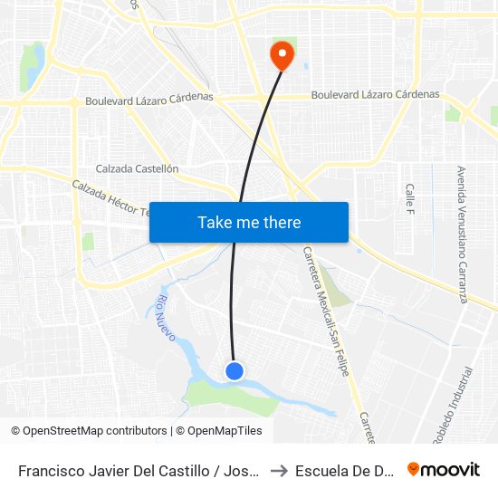 Francisco Javier Del Castillo / José María Del Río to Escuela De Deportes map