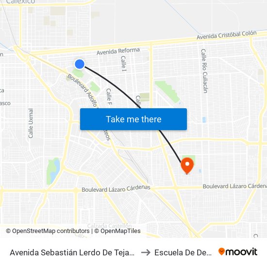 Avenida Sebastián Lerdo De Tejada / Calle B to Escuela De Deportes map