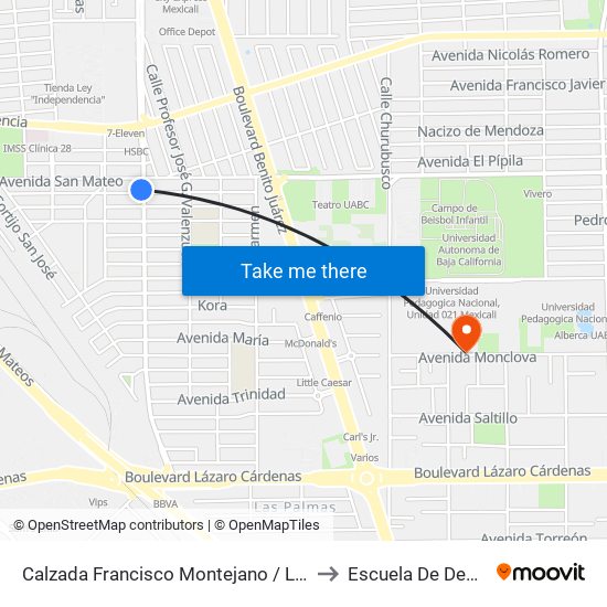 Calzada Francisco Montejano / Las Juntas to Escuela De Deportes map