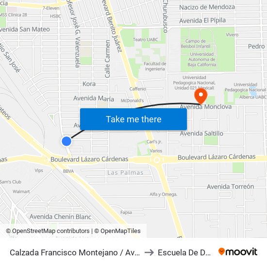 Calzada Francisco Montejano / Avenida Victoria to Escuela De Deportes map