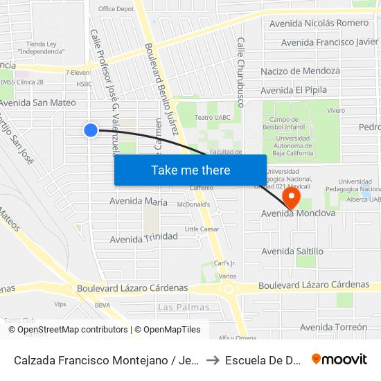 Calzada Francisco Montejano / Jesús Solórzano to Escuela De Deportes map