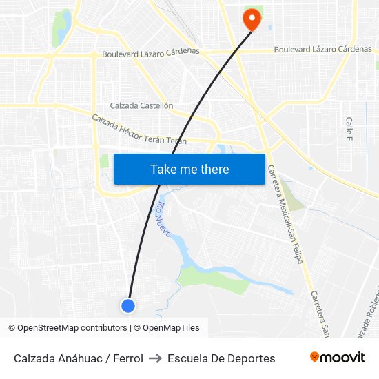 Calzada Anáhuac / Ferrol to Escuela De Deportes map