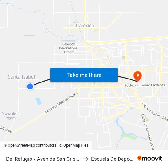 Del Refugio / Avenida San Cristóbal to Escuela De Deportes map