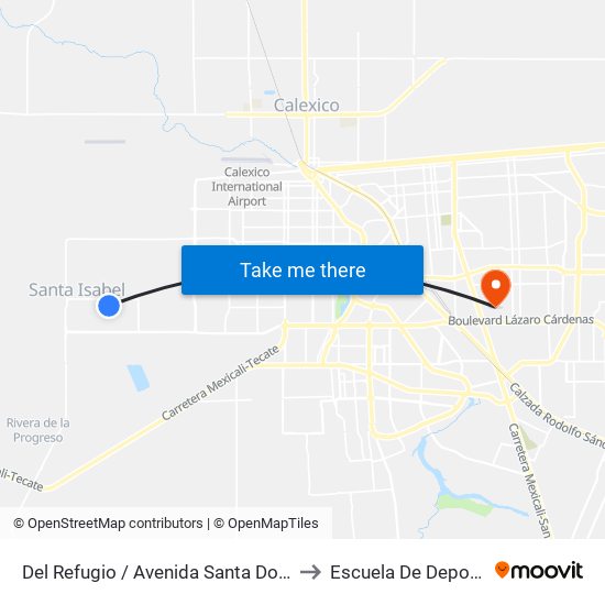 Del Refugio / Avenida Santa Dolores to Escuela De Deportes map