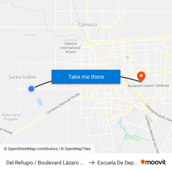 Del Refugio / Boulevard Lázaro Cárdenas to Escuela De Deportes map