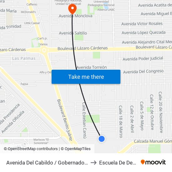 Avenida Del Cabildo / Gobernador González to Escuela De Deportes map