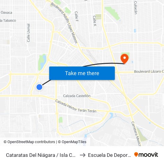Cataratas Del Niágara / Isla Ceilán to Escuela De Deportes map