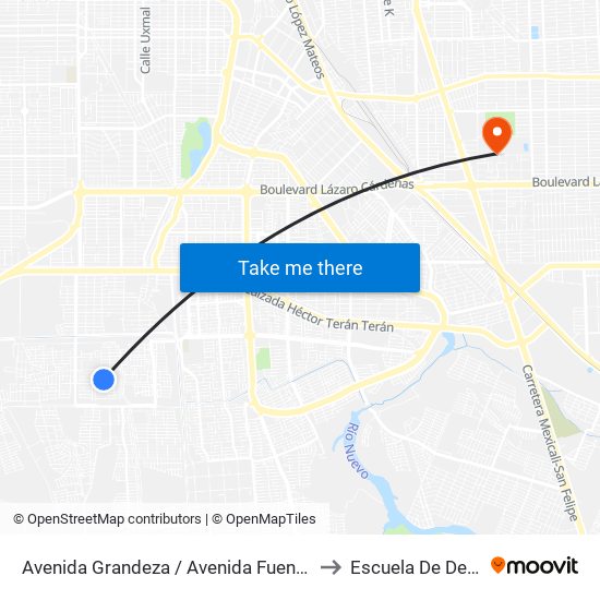 Avenida Grandeza / Avenida Fuente De Etiopía to Escuela De Deportes map