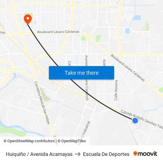 Huiquiño / Avenida Acamayas to Escuela De Deportes map