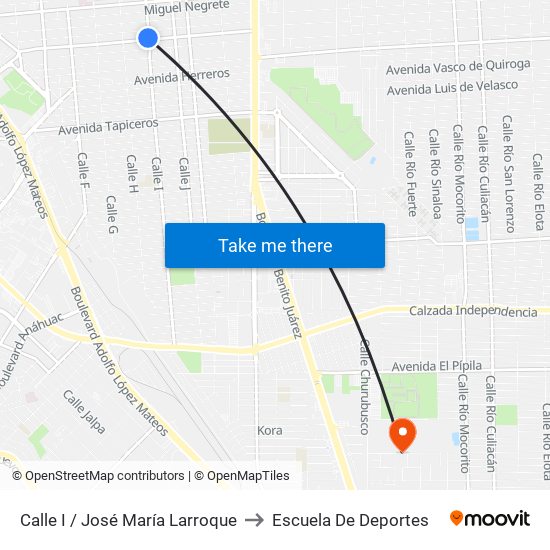 Calle I / José María Larroque to Escuela De Deportes map