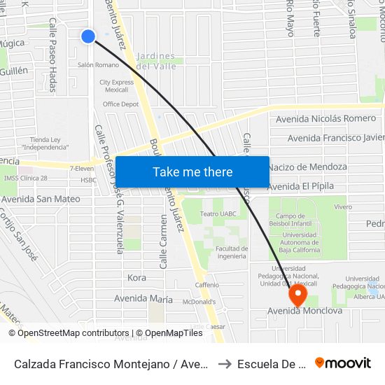 Calzada Francisco Montejano / Avenida Francisco Mujica to Escuela De Deportes map