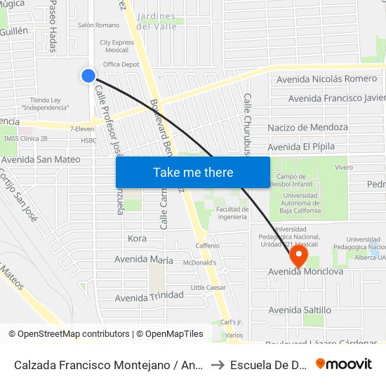 Calzada Francisco Montejano / Antonio Villanueva to Escuela De Deportes map