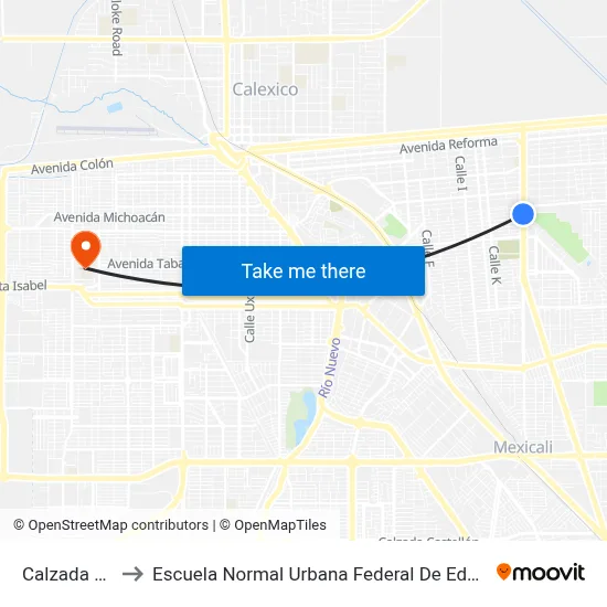 Calzada Justo Sierra, 950_1 to Escuela Normal Urbana Federal De Educacion Preescolar Estefania Casta�Eda Y Nu�Ez De Caceres map
