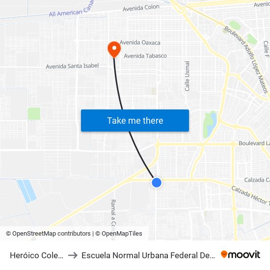 Heróico Colegio Militar / Antonio Medina to Escuela Normal Urbana Federal De Educacion Preescolar Estefania Casta�Eda Y Nu�Ez De Caceres map
