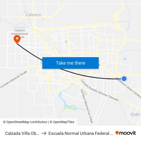 Calzada Villa Obregón / Villa De Moctezuma Poniente to Escuela Normal Urbana Federal De Educacion Preescolar Estefania Casta�Eda Y Nu�Ez De Caceres map