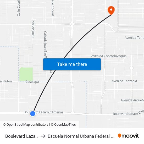 Boulevard Lázaro Cárdenas / Paseo Viñas Del Sol to Escuela Normal Urbana Federal De Educacion Preescolar Estefania Casta�Eda Y Nu�Ez De Caceres map