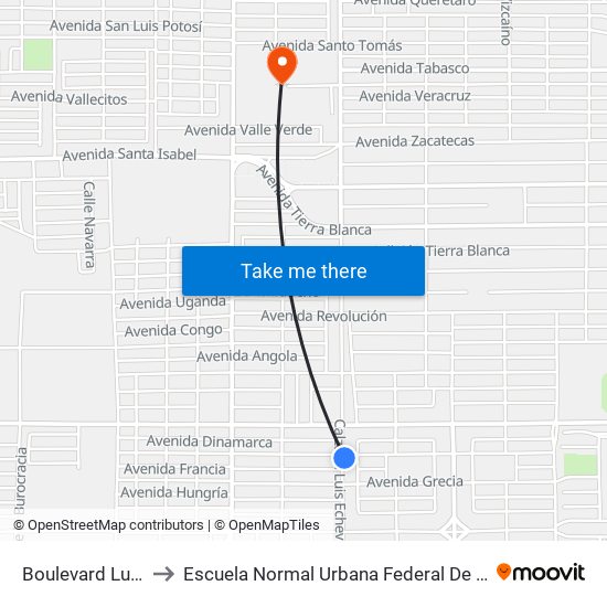 Boulevard Luis Álvarez / Avenida España to Escuela Normal Urbana Federal De Educacion Preescolar Estefania Casta�Eda Y Nu�Ez De Caceres map