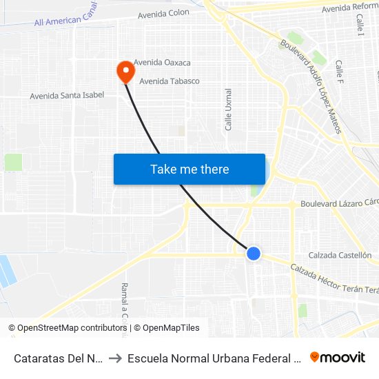 Cataratas Del Niágara / Calzada Héctor Terán Terán to Escuela Normal Urbana Federal De Educacion Preescolar Estefania Casta�Eda Y Nu�Ez De Caceres map