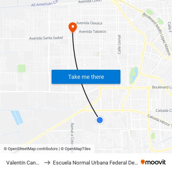 Valentín Canalizó / Heróico Colegio Militar to Escuela Normal Urbana Federal De Educacion Preescolar Estefania Casta�Eda Y Nu�Ez De Caceres map