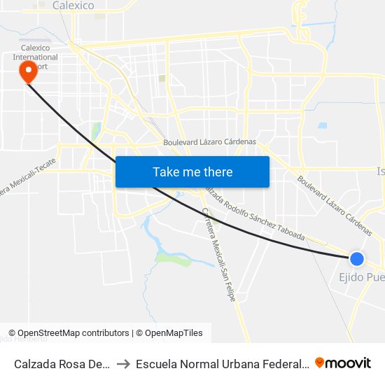 Calzada Rosa Del Desierto / Boulevard Sánchez Taboada to Escuela Normal Urbana Federal De Educacion Preescolar Estefania Casta�Eda Y Nu�Ez De Caceres map