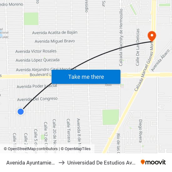 Avenida Ayuntamiento / 21 De Marzo to Universidad De Estudios Avanzados Campus Oriente map