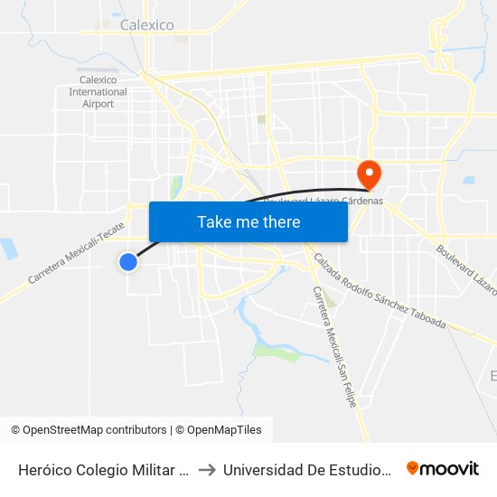 Heróico Colegio Militar / General Jesús María Garza to Universidad De Estudios Avanzados Campus Oriente map