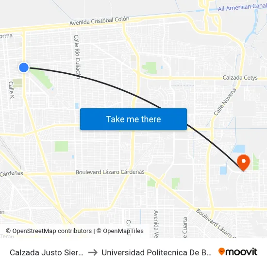 Calzada Justo Sierra, 950_1 to Universidad Politecnica De Baja California map